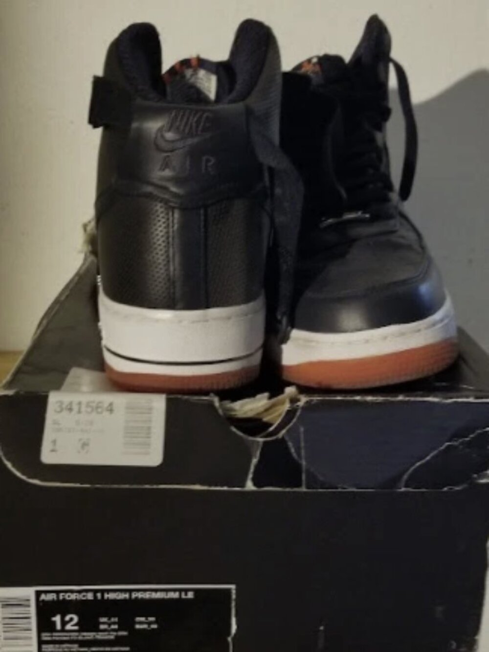 Air force 1 High Premium Dark Obsidian/White 386161 441 Size 12 - Picture 2 of 3